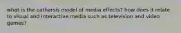 what is the catharsis model of media effects? how does it relate to visual and interactive media such as television and video games?