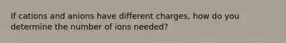 If cations and anions have different charges, how do you determine the number of ions needed?