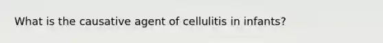 What is the causative agent of cellulitis in infants?