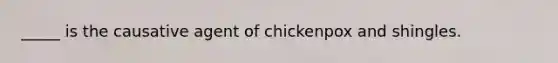 _____ is the causative agent of chickenpox and shingles.