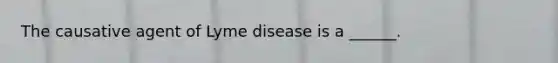 The causative agent of Lyme disease is a ______.