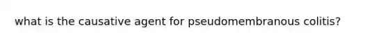 what is the causative agent for pseudomembranous colitis?