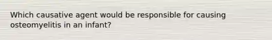Which causative agent would be responsible for causing osteomyelitis in an infant?
