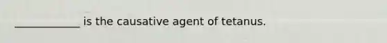 ____________ is the causative agent of tetanus.