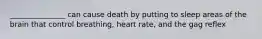 _______________ can cause death by putting to sleep areas of the brain that control breathing, heart rate, and the gag reflex