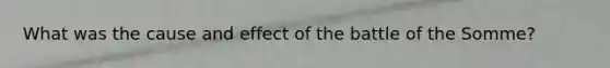 What was the cause and effect of the battle of the Somme?