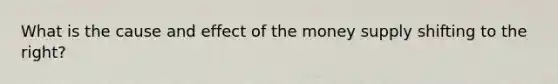 What is the cause and effect of the money supply shifting to the right?