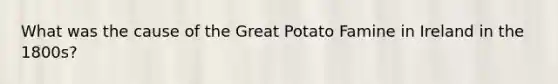 What was the cause of the Great Potato Famine in Ireland in the 1800s?