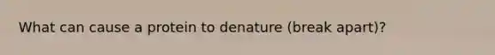 What can cause a protein to denature (break apart)?