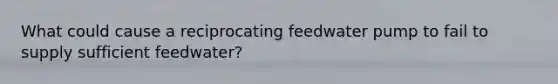What could cause a reciprocating feedwater pump to fail to supply sufficient feedwater?