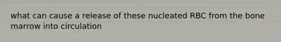 what can cause a release of these nucleated RBC from the bone marrow into circulation