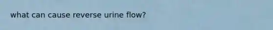 what can cause reverse urine flow?