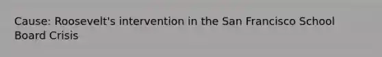 Cause: Roosevelt's intervention in the San Francisco School Board Crisis