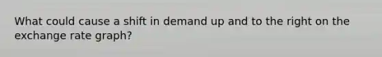 What could cause a shift in demand up and to the right on the exchange rate graph?