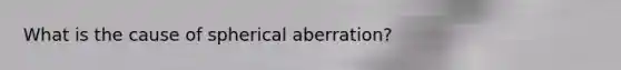 What is the cause of spherical aberration?