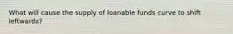 What will cause the supply of loanable funds curve to shift leftwards?