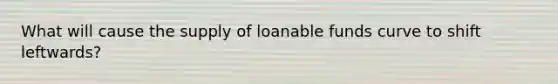 What will cause the supply of loanable funds curve to shift leftwards?