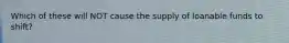 Which of these will NOT cause the supply of loanable funds to shift?