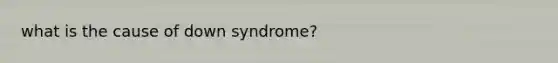 what is the cause of down syndrome?