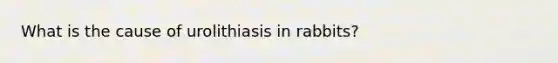 What is the cause of urolithiasis in rabbits?