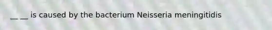 __ __ is caused by the bacterium Neisseria meningitidis