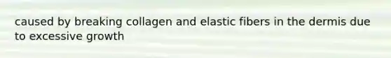 caused by breaking collagen and elastic fibers in the dermis due to excessive growth