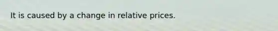 It is caused by a change in relative prices.