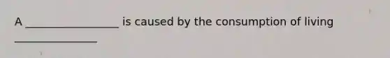 A _________________ is caused by the consumption of living _______________