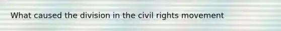 What caused the division in the civil rights movement