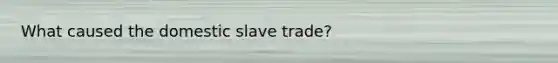 What caused the domestic slave trade?