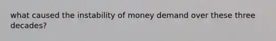 what caused the instability of money demand over these three decades?