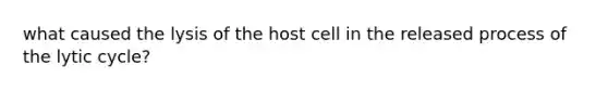 what caused the lysis of the host cell in the released process of the lytic cycle?