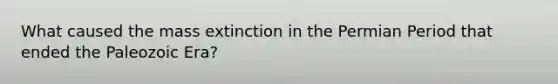 What caused the mass extinction in the Permian Period that ended the Paleozoic Era?
