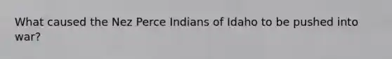 What caused the Nez Perce Indians of Idaho to be pushed into war?