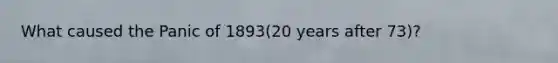 What caused the Panic of 1893(20 years after 73)?
