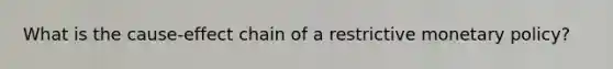 What is the cause-effect chain of a restrictive monetary policy?