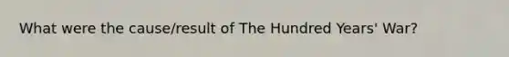 What were the cause/result of The Hundred Years' War?