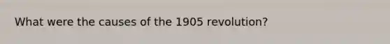 What were the causes of the 1905 revolution?