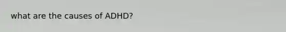 what are the causes of ADHD?