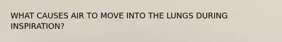 WHAT CAUSES AIR TO MOVE INTO THE LUNGS DURING INSPIRATION?