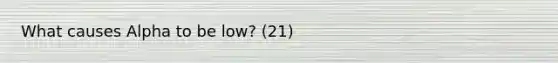 What causes Alpha to be low? (21)