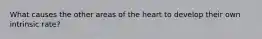 What causes the other areas of the heart to develop their own intrinsic rate?