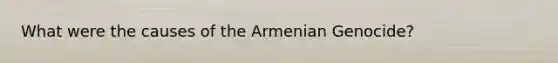 What were the causes of the Armenian Genocide?