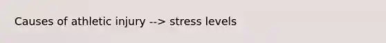 Causes of athletic injury --> stress levels