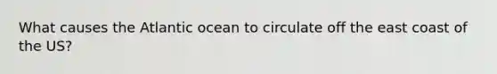 What causes the Atlantic ocean to circulate off the east coast of the US?