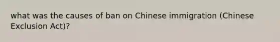 what was the causes of ban on Chinese immigration (Chinese Exclusion Act)?