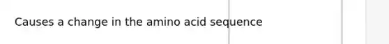 Causes a change in the amino acid sequence