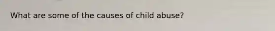 What are some of the causes of child abuse?