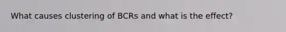 What causes clustering of BCRs and what is the effect?