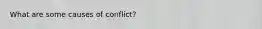 What are some causes of conflict?